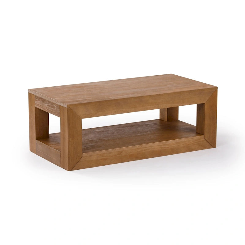 Modern Rectangular Coffee Table with Shelf