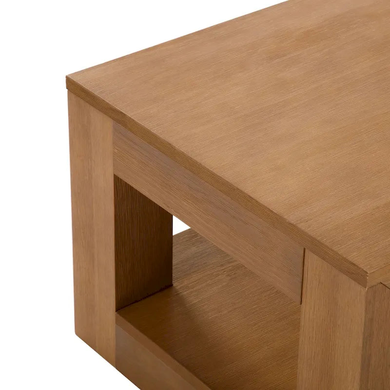 Modern Rectangular Coffee Table with Shelf