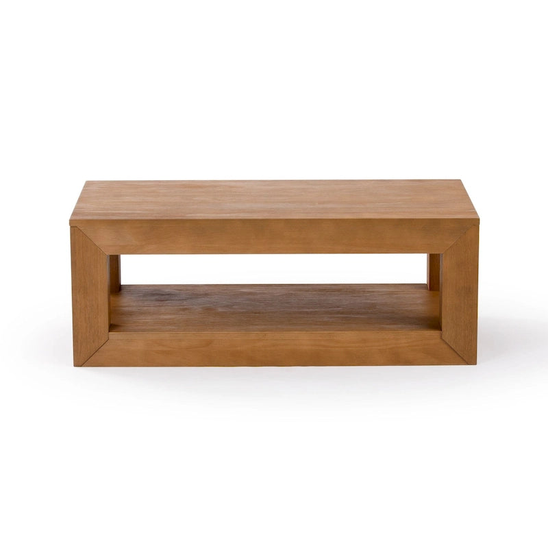 Modern Rectangular Coffee Table with Shelf