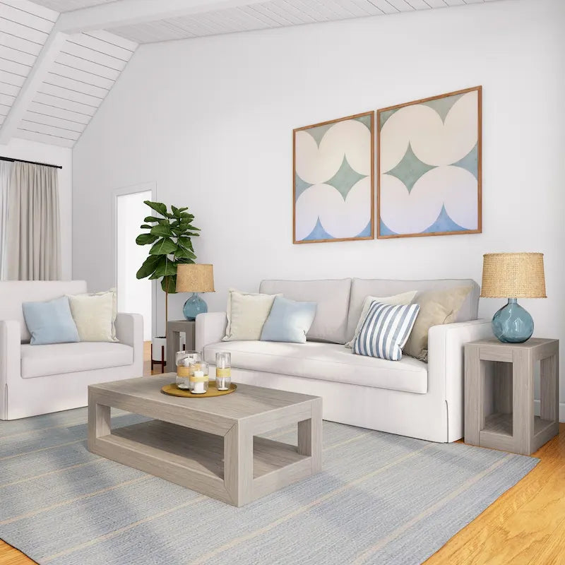 Modern Rectangular Coffee Table with Shelf
