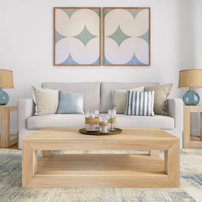 Modern Rectangular Coffee Table with Shelf