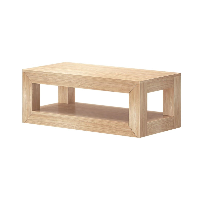 Modern Rectangular Coffee Table with Shelf