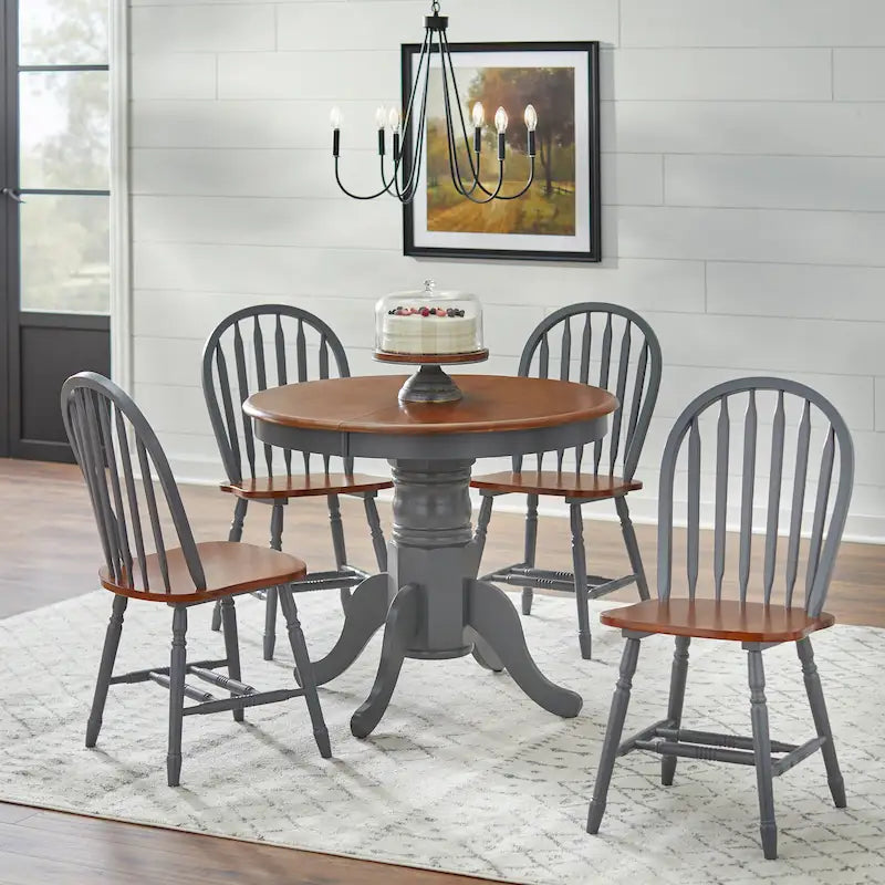 Farmhouse Solid Wood Dining Table with Extension Leaf