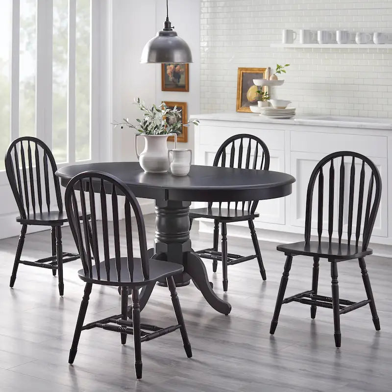 Farmhouse Solid Wood Dining Table with Extension Leaf
