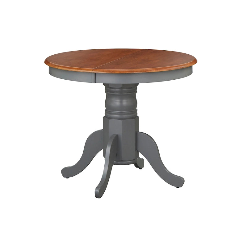 Farmhouse Solid Wood Dining Table with Extension Leaf