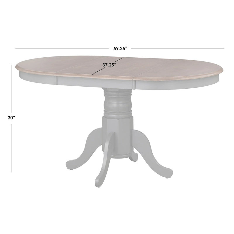 Farmhouse Solid Wood Dining Table with Extension Leaf