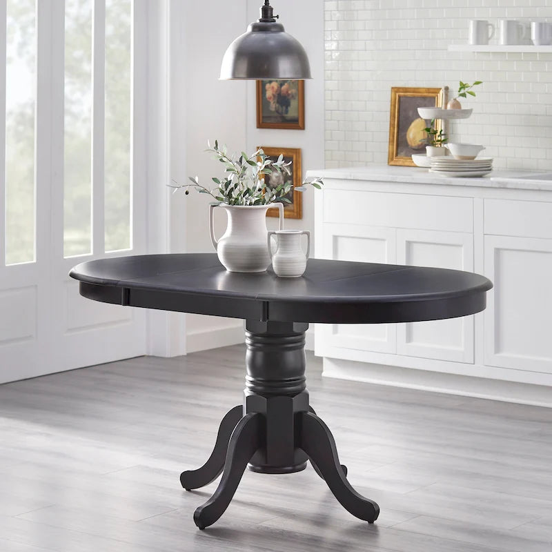 Farmhouse Solid Wood Dining Table with Extension Leaf