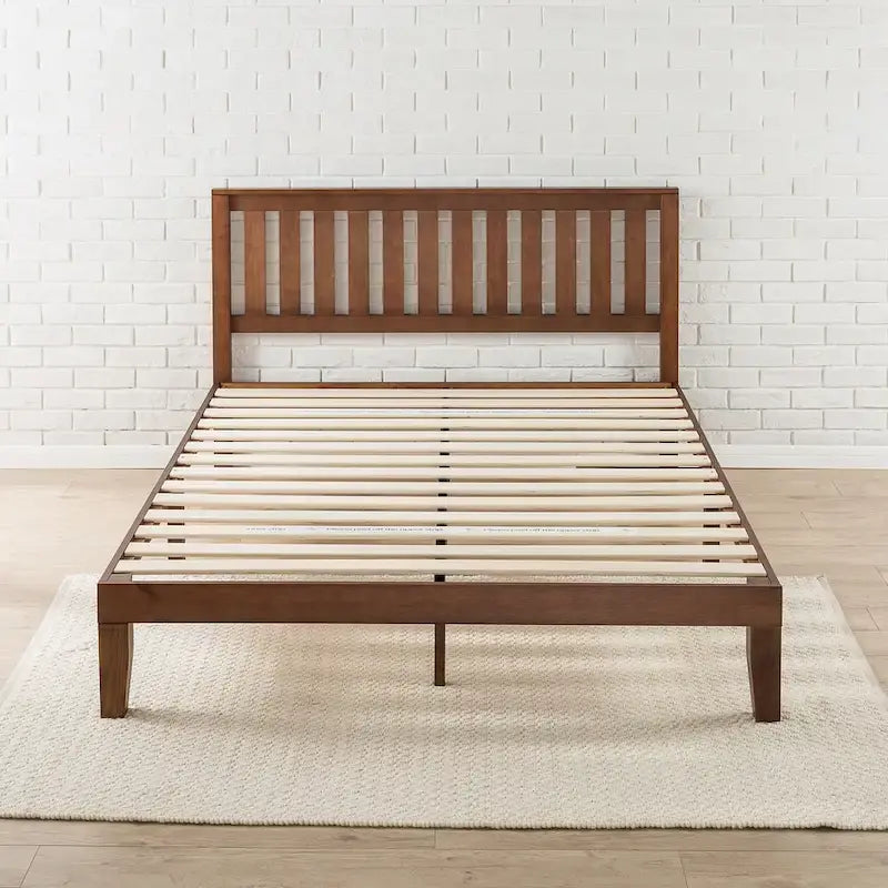 Antique Espresso Solid Wood Platform Bed