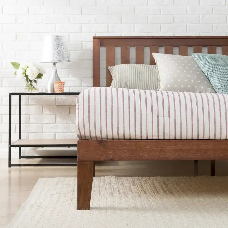 Antique Espresso Solid Wood Platform Bed