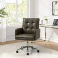 Modern Vegan Leather Height-adjustable Office Chair with 5 Wheels