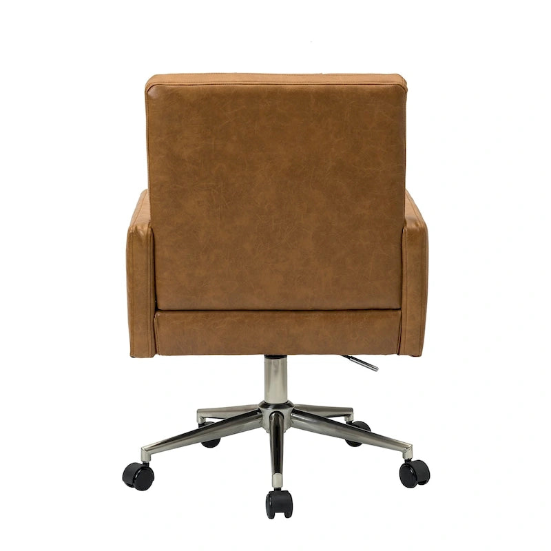 Modern Vegan Leather Height-adjustable Office Chair with 5 Wheels