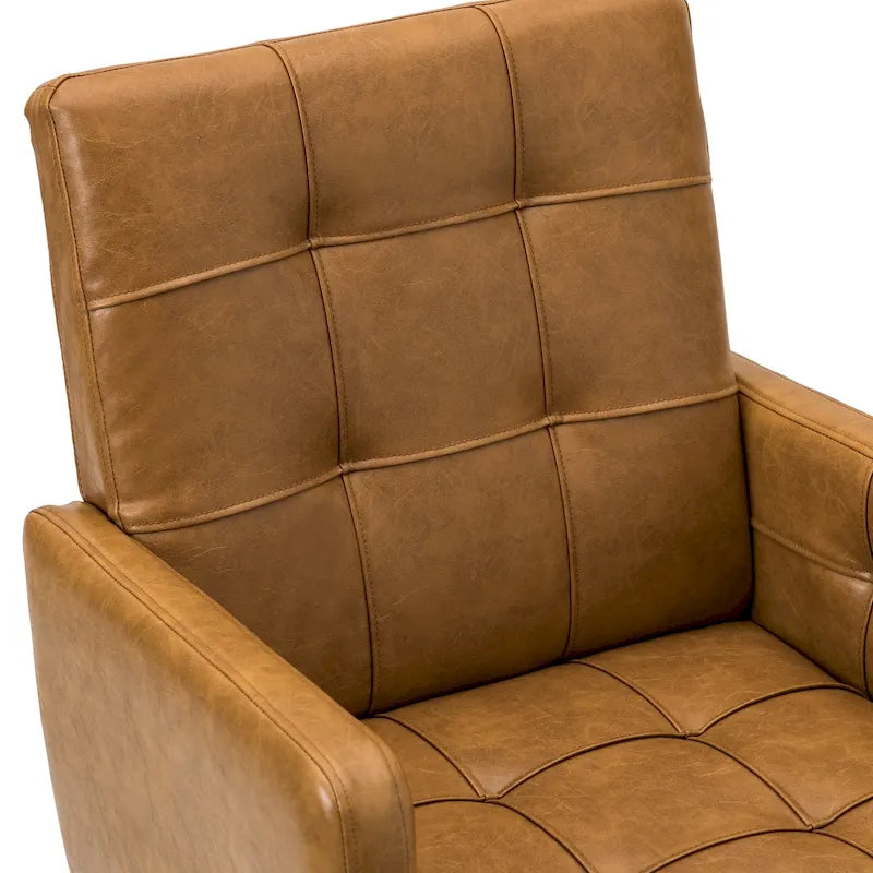 Modern Vegan Leather Height-adjustable Office Chair with 5 Wheels