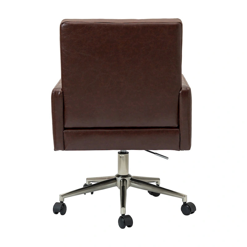 Modern Vegan Leather Height-adjustable Office Chair with 5 Wheels