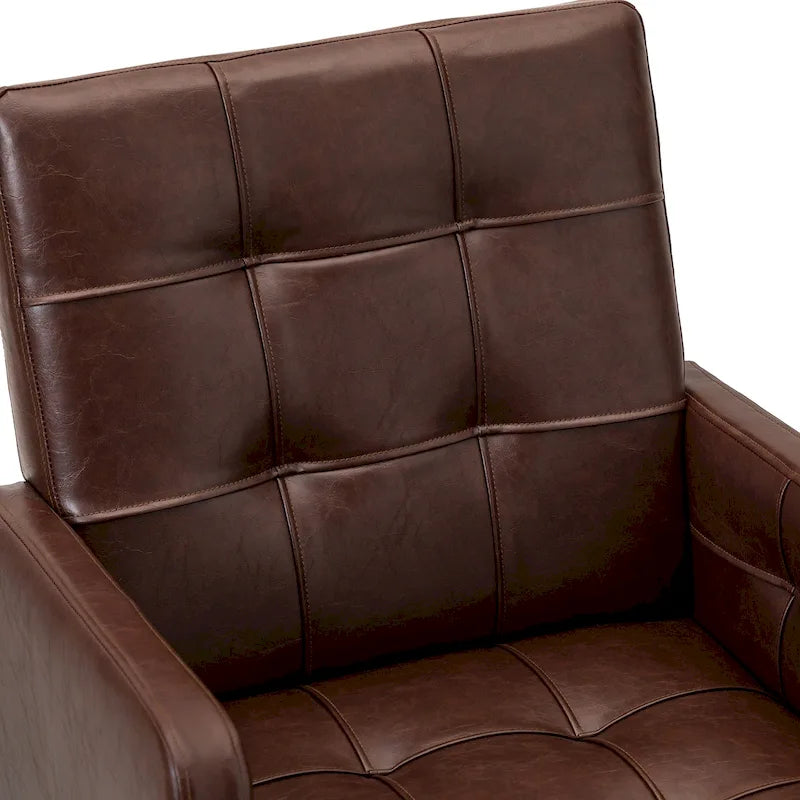 Modern Vegan Leather Height-adjustable Office Chair with 5 Wheels