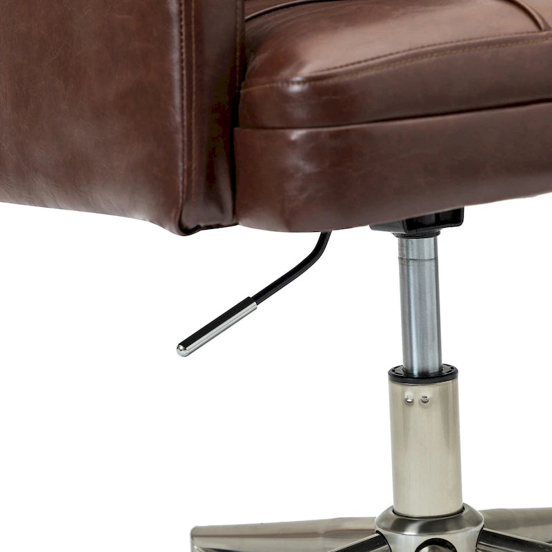 Modern Vegan Leather Height-adjustable Office Chair with 5 Wheels