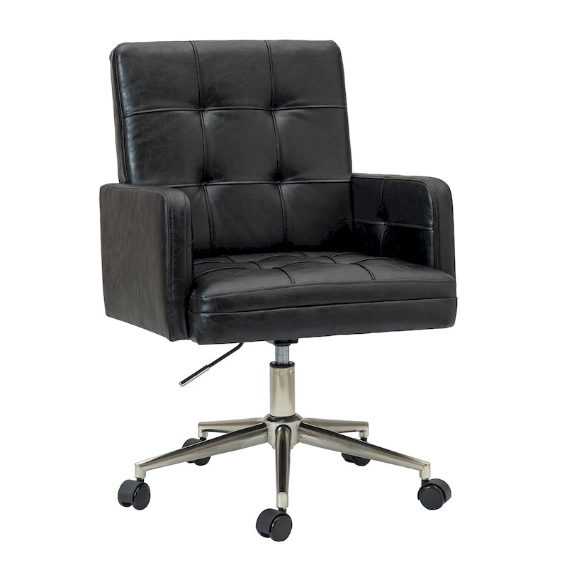 Modern Vegan Leather Height-adjustable Office Chair with 5 Wheels