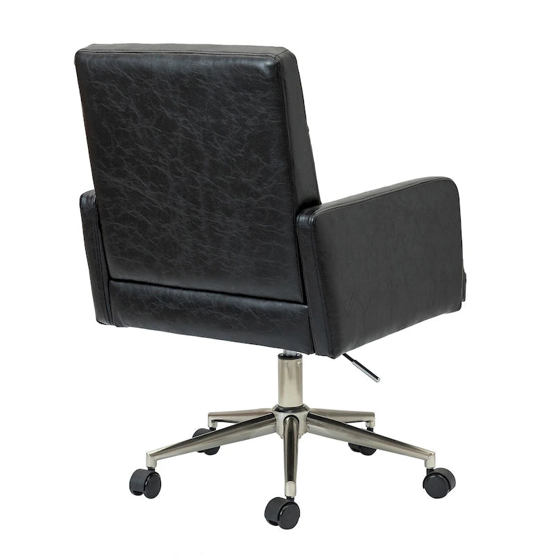 Modern Vegan Leather Height-adjustable Office Chair with 5 Wheels