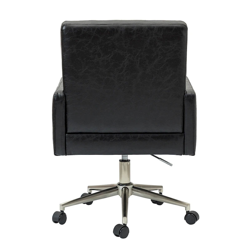 Modern Vegan Leather Height-adjustable Office Chair with 5 Wheels