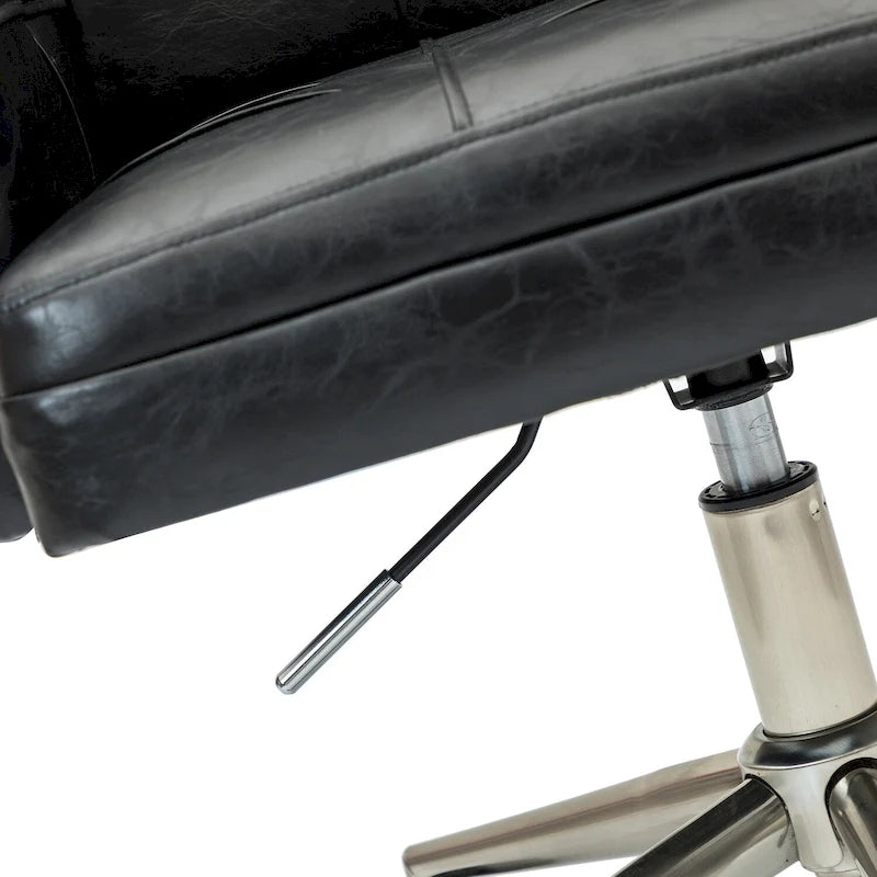 Modern Vegan Leather Height-adjustable Office Chair with 5 Wheels