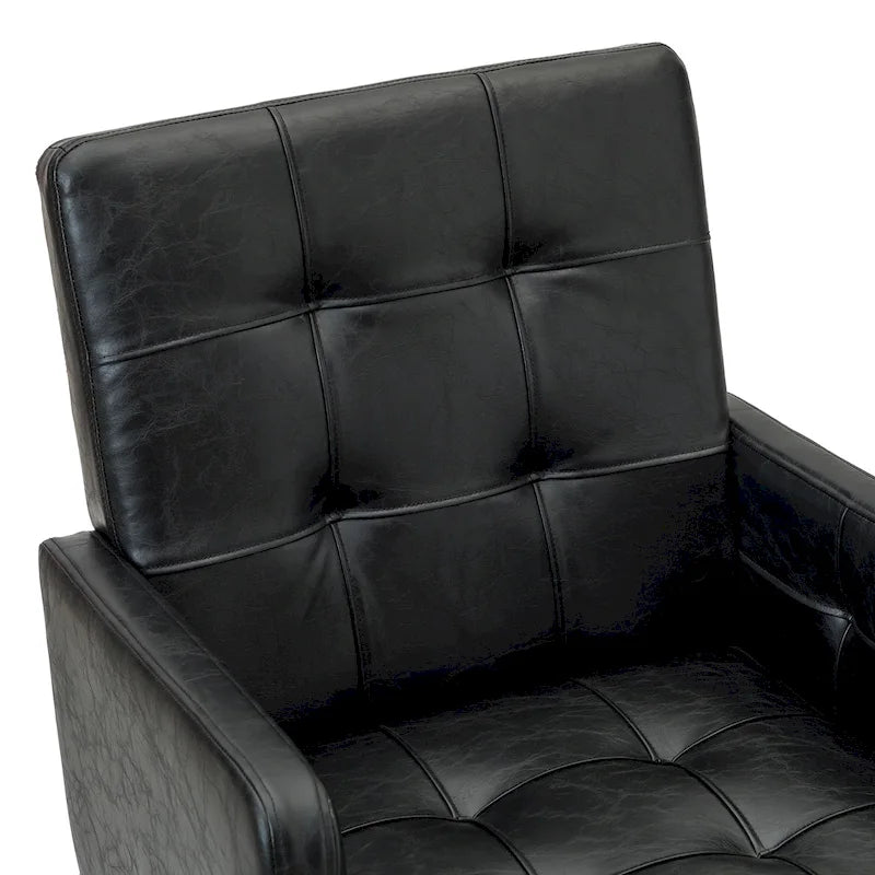 Modern Vegan Leather Height-adjustable Office Chair with 5 Wheels