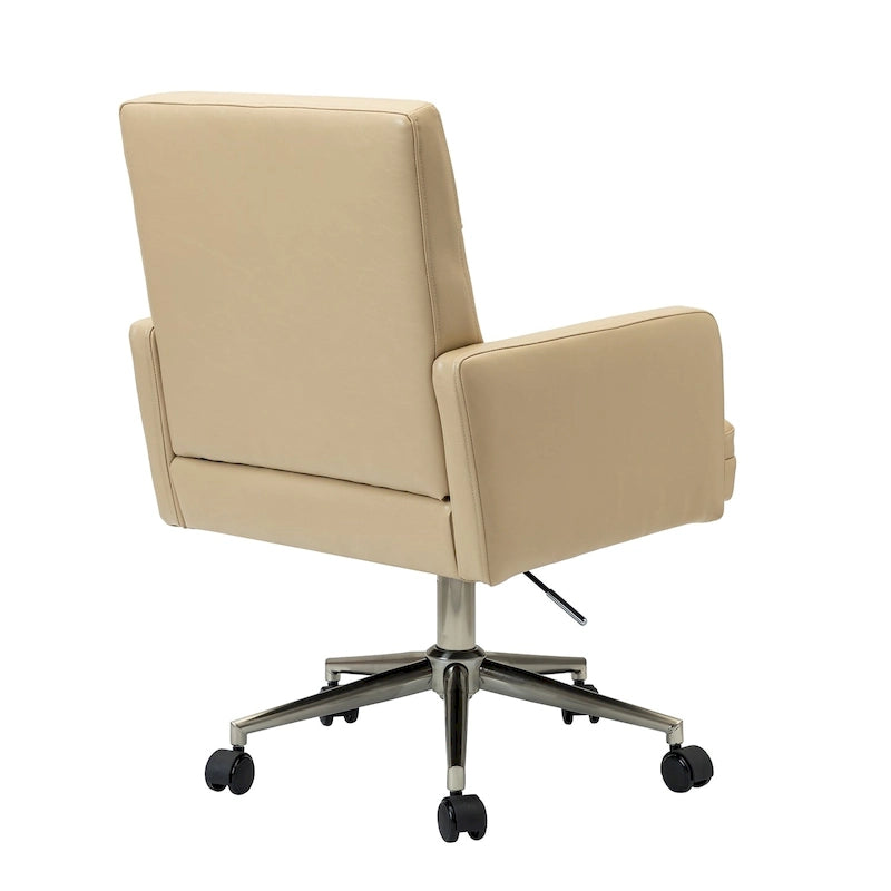 Modern Vegan Leather Height-adjustable Office Chair with 5 Wheels