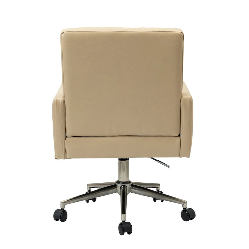 Modern Vegan Leather Height-adjustable Office Chair with 5 Wheels