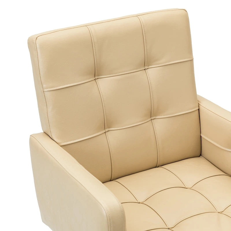 Modern Vegan Leather Height-adjustable Office Chair with 5 Wheels