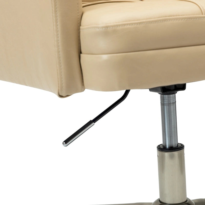 Modern Vegan Leather Height-adjustable Office Chair with 5 Wheels