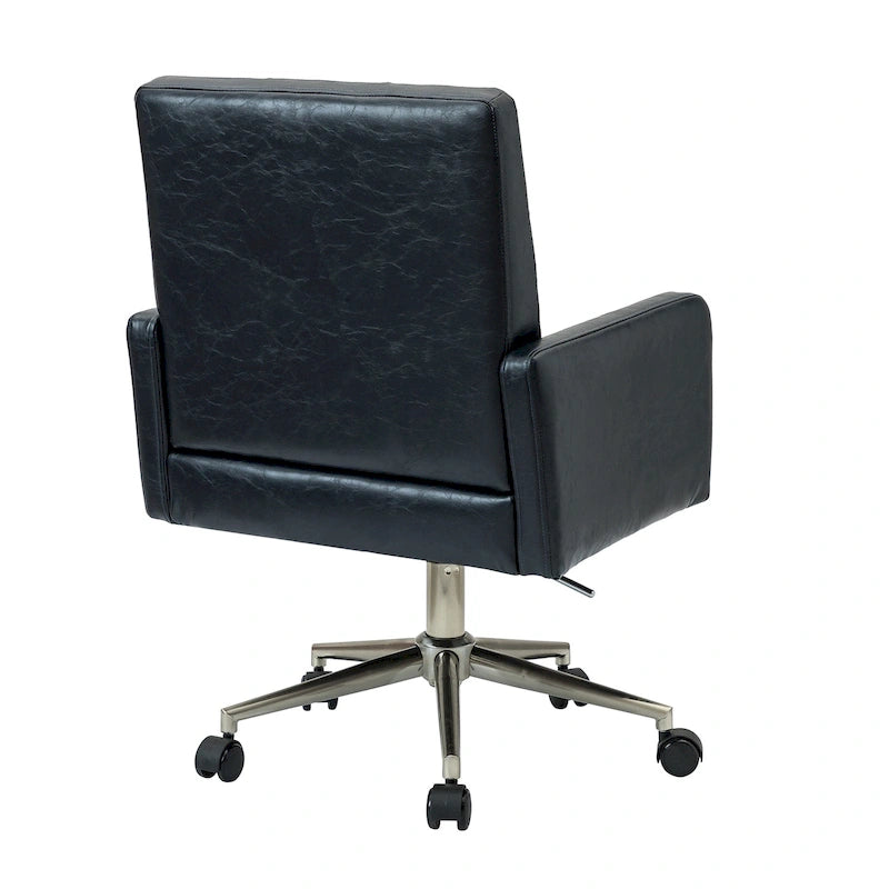 Modern Vegan Leather Height-adjustable Office Chair with 5 Wheels