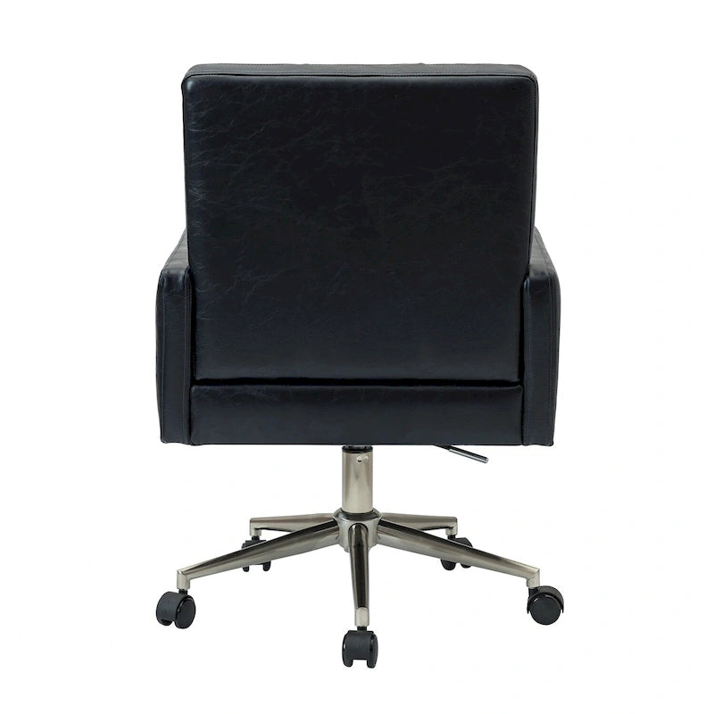 Modern Vegan Leather Height-adjustable Office Chair with 5 Wheels