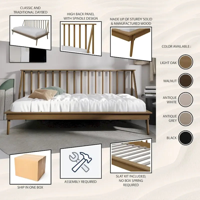 Vintage Wooden Twin Size Daybed