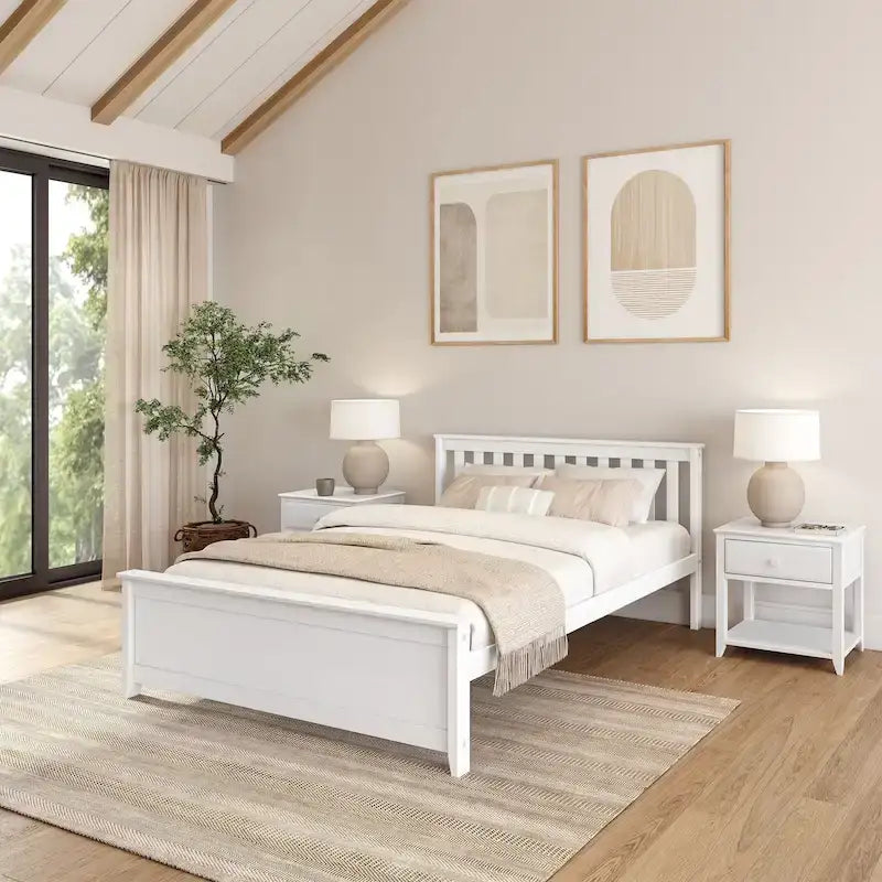 Classic Real Wood Queen Platform Bed
