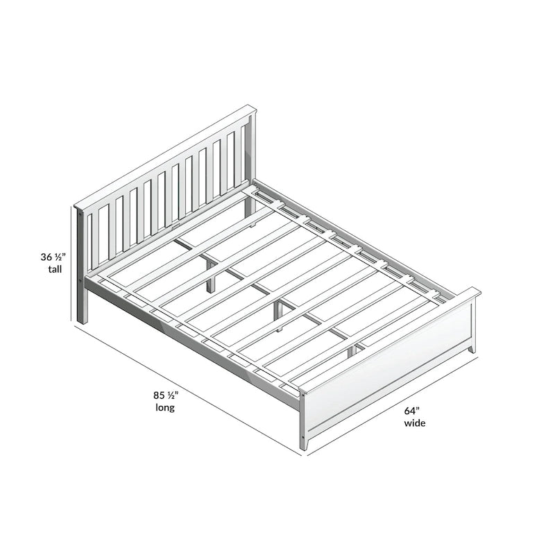 Classic Real Wood Queen Platform Bed