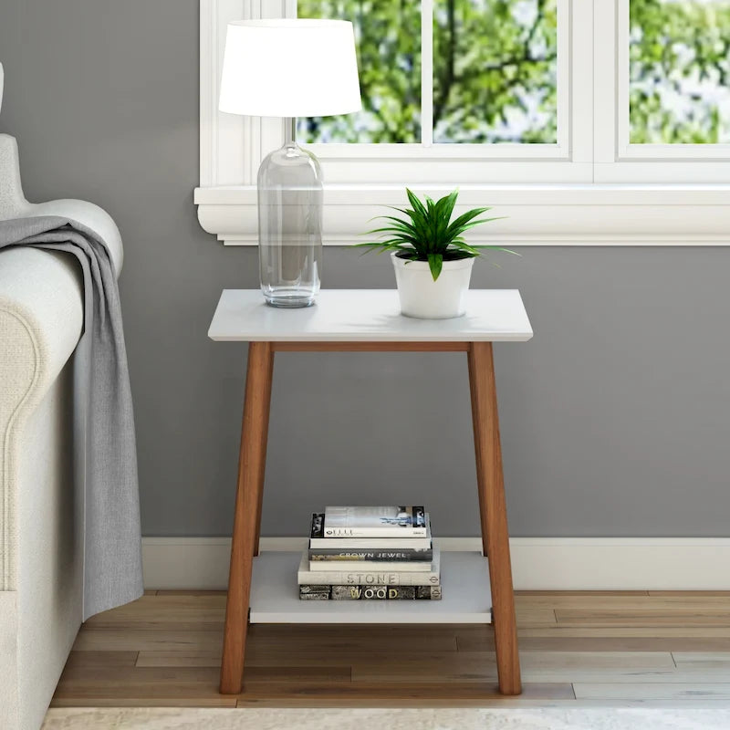 Mid-Century Modern Accent End Table - 23L x 16.25W x 25.5H
