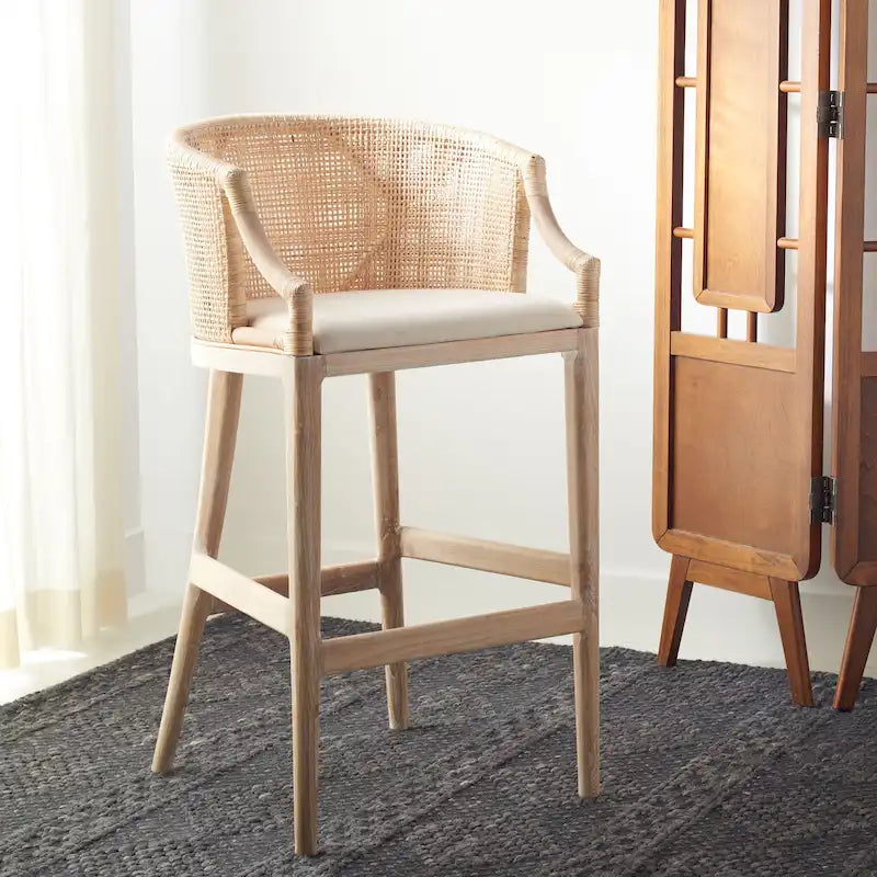 Rattan 30-inch Bar Stool - 22.3W x 20.5L x 39H