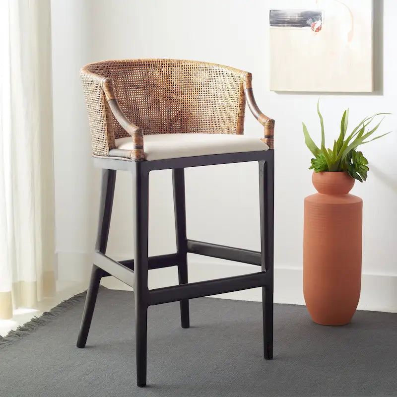 Rattan 30-inch Bar Stool - 22.3W x 20.5L x 39H
