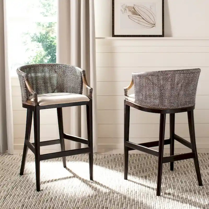 Rattan 30-inch Bar Stool - 22.3W x 20.5L x 39H
