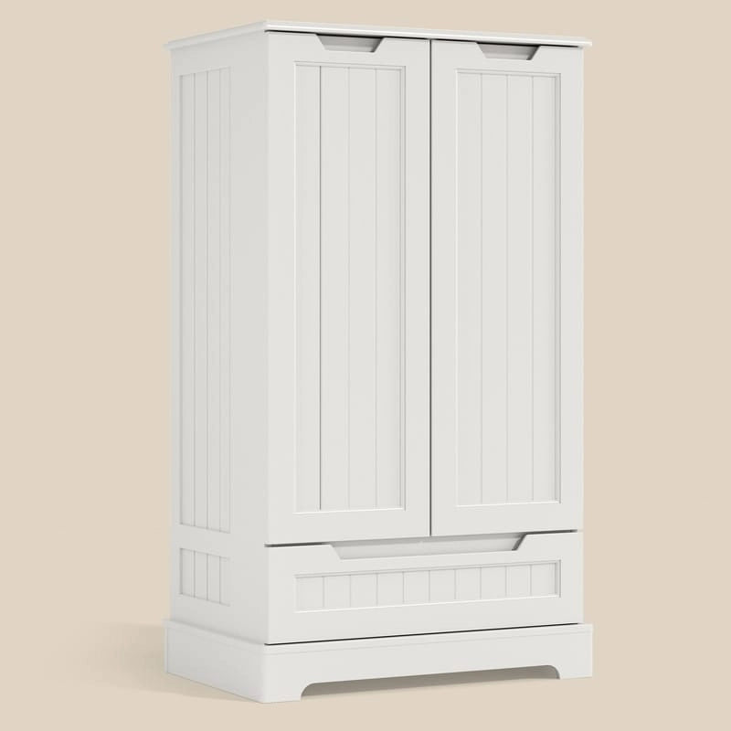 Kitchen Storage Pantry Cabinet, Freestanding Bathroom Storage Cabinet with 2 Doors and Drawers