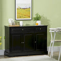 Modern Sideboard Buffet Cabinet with Storage Cupboards, 2 Drawers and Adjustable Shelves, Black