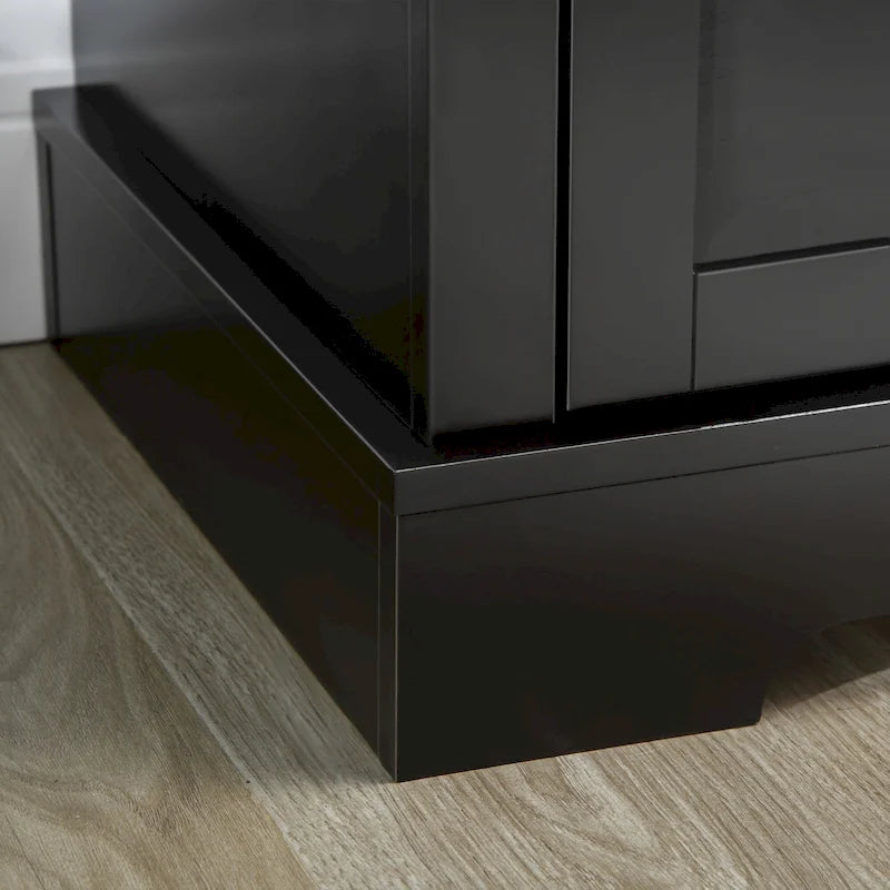 Modern Sideboard Buffet Cabinet with Storage Cupboards, 2 Drawers and Adjustable Shelves, Black