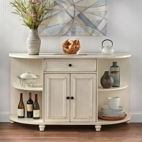 Farmhouse Buffet/Sideboard with Curved Front Design