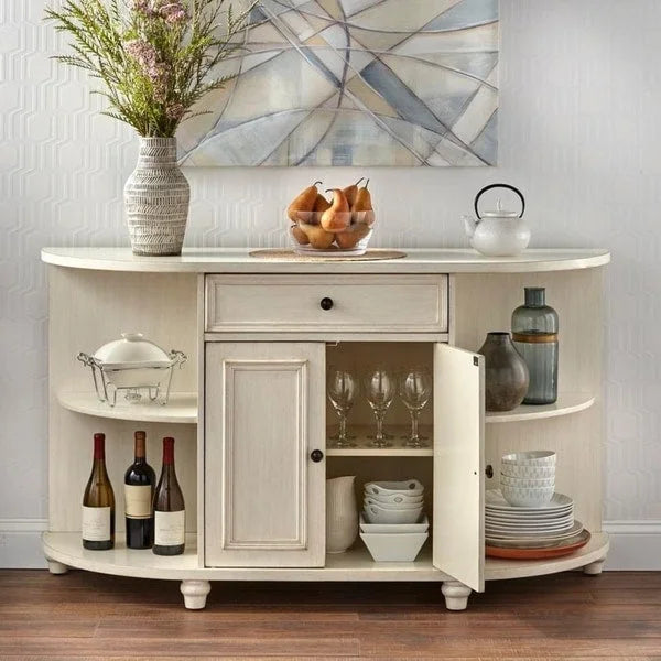 Farmhouse Buffet/Sideboard with Curved Front Design