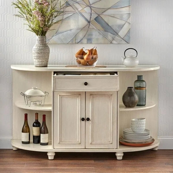 Farmhouse Buffet/Sideboard with Curved Front Design
