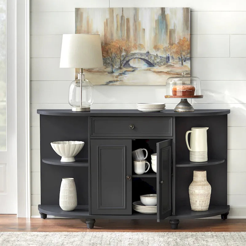 Farmhouse Buffet/Sideboard with Curved Front Design