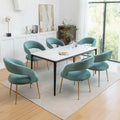 Mid Century Modern Velvet Upholstered Open-Back Dining Chair (Set of 6)