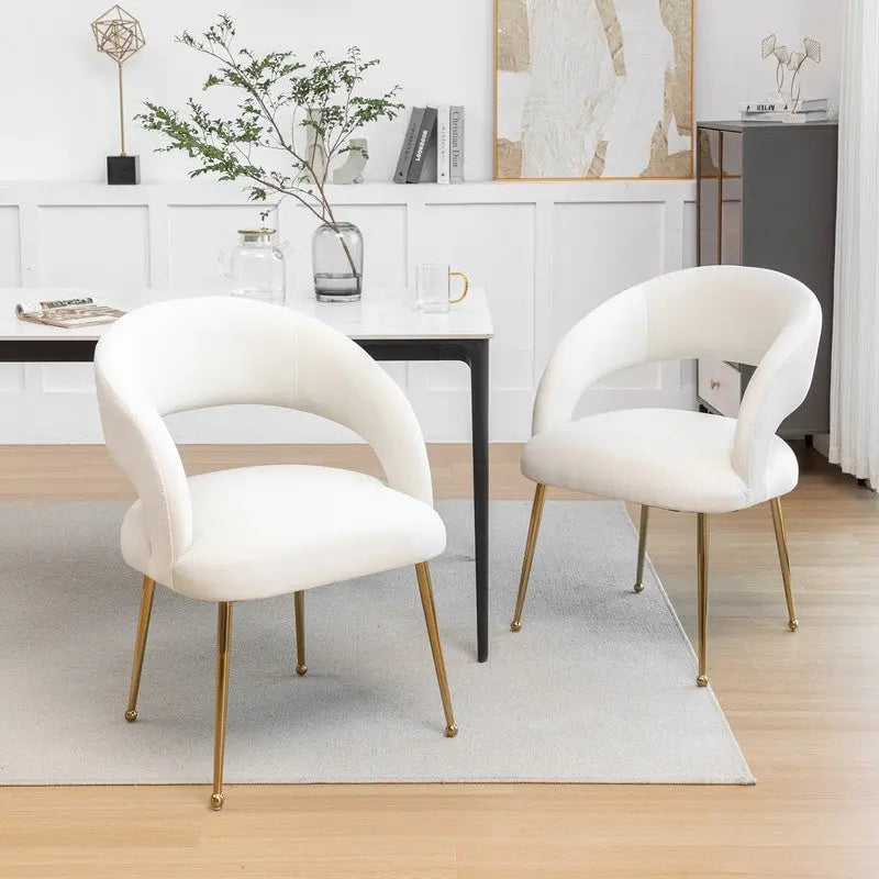 Mid Century Modern Velvet Upholstered Open-Back Dining Chair (Set of 6)