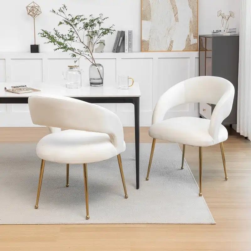 Mid Century Modern Velvet Upholstered Open-Back Dining Chair (Set of 6)