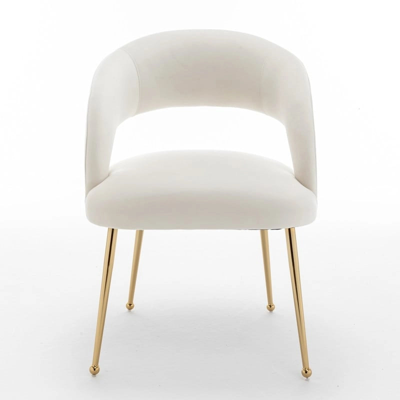 Mid Century Modern Velvet Upholstered Open-Back Dining Chair (Set of 6)