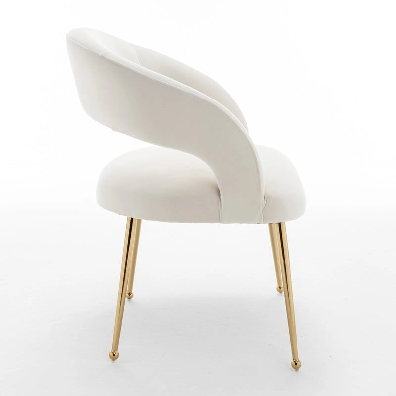 Mid Century Modern Velvet Upholstered Open-Back Dining Chair (Set of 6)