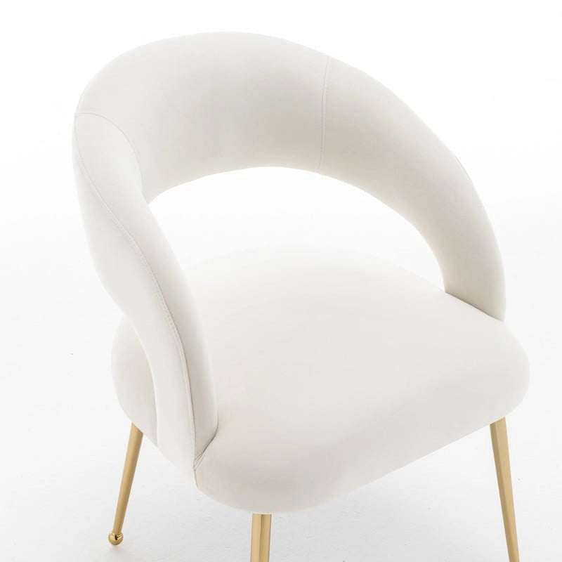 Mid Century Modern Velvet Upholstered Open-Back Dining Chair (Set of 6)